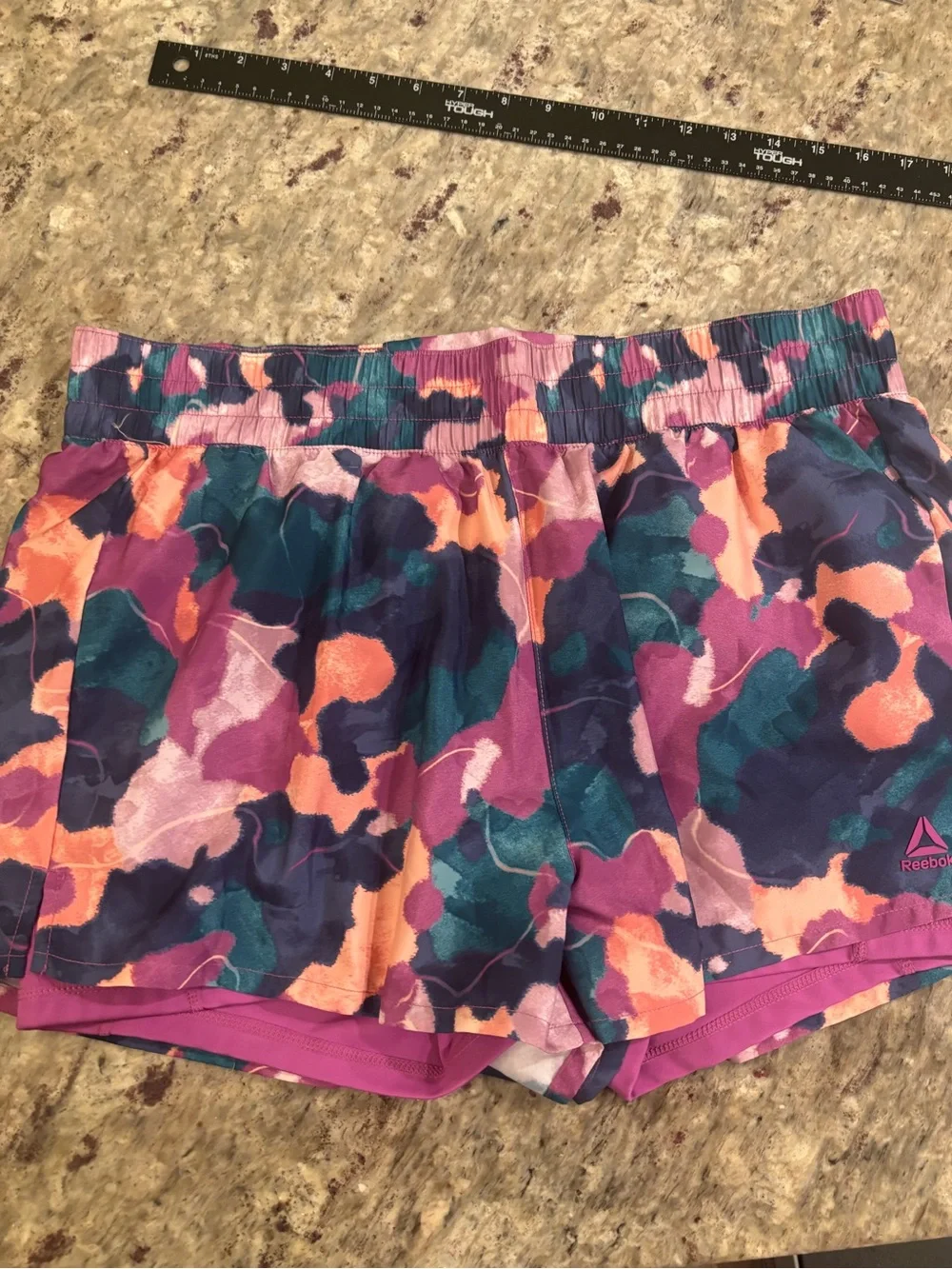Bundle Gray Athletic Shorts and Pink, Teal & Orange Floral shorts- Reebok/Avia